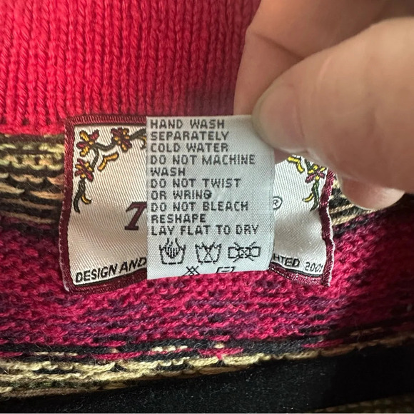 Tiara vintage cardigan Nordic Knit Zip Up Cardigan Sweater 90’s Y2K cottage core - Picture 3 of 9